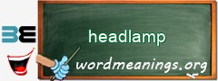 WordMeaning blackboard for headlamp